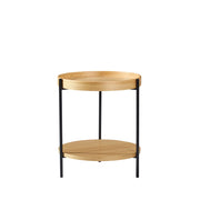 TAVOLINO rotondo 2 pezzi Ø69x38 cm e Ø44x48 cm Legno massello e MDF Naturale