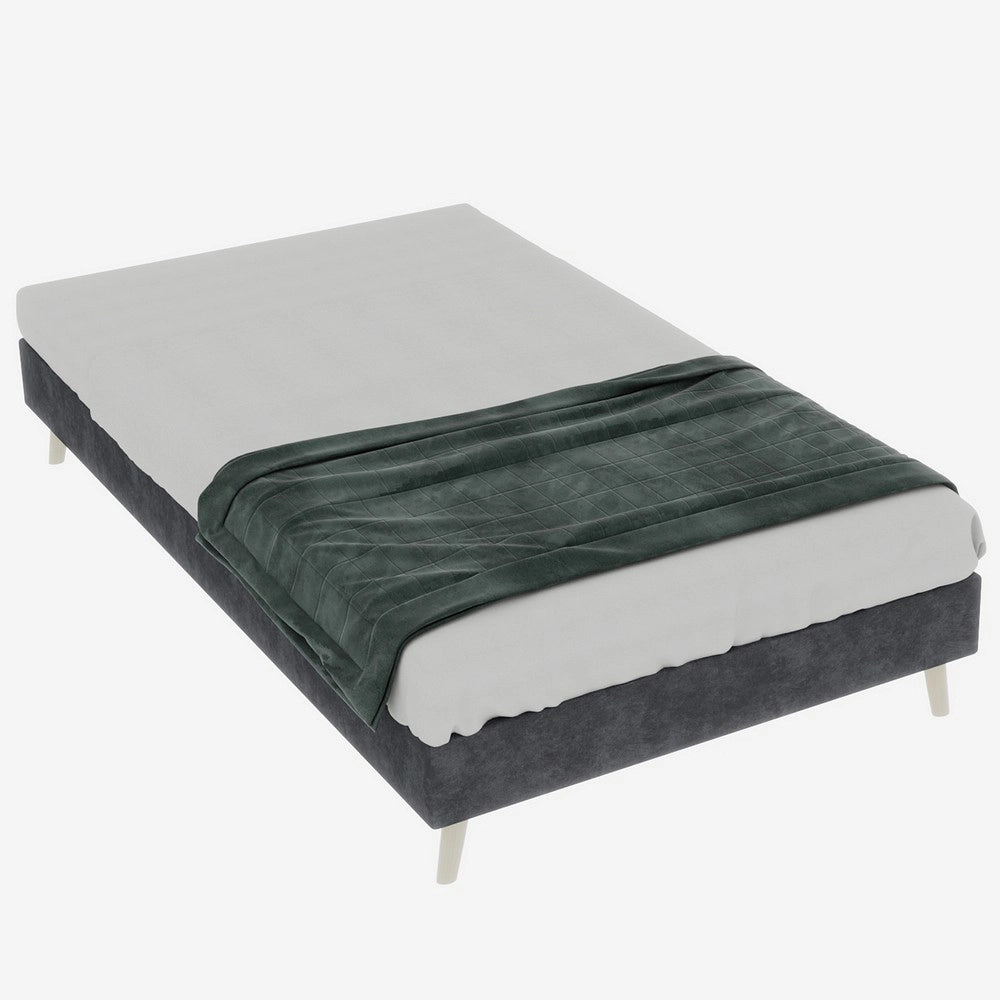 Letto Singolo Imbottito in Velluto ¨C Xylo ¨C Grigio 90x200 cm