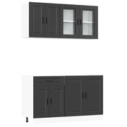 Set Armadio pensile | Mobili da Cucina 4 pz Porto Neri Legno Multistrato