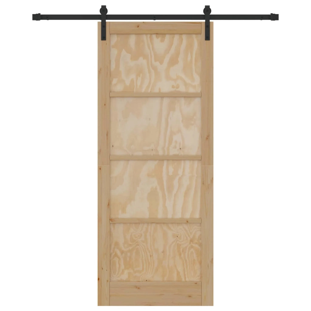 Porta scorrevole Naturale e Nero 86 x 211 cm 3445403