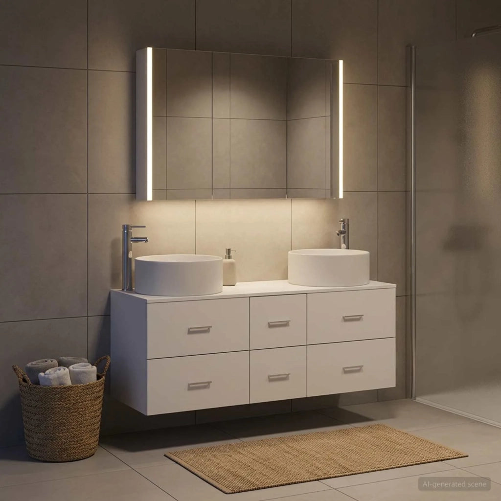 Set di mobili per il bagno 4 pcs Bianco 3407103