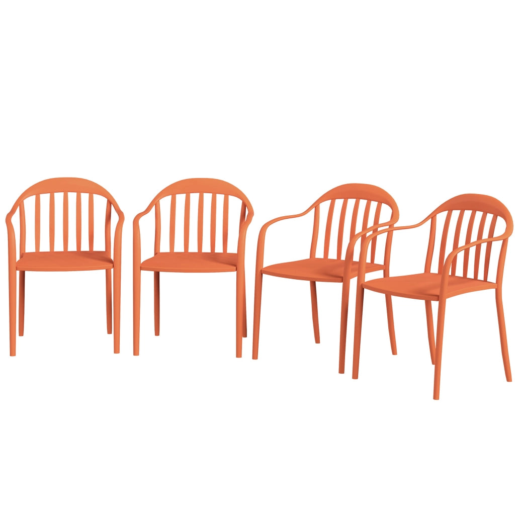 Set 4 Sedie da Giardino Pieghevoli con Braccioli ¨C zephmum ¨C Grigio Plastica