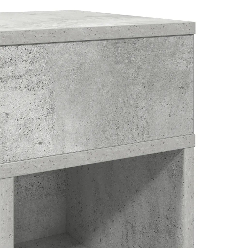 Comodino con Cassetto Grigio Cemento 25x31x66 cm