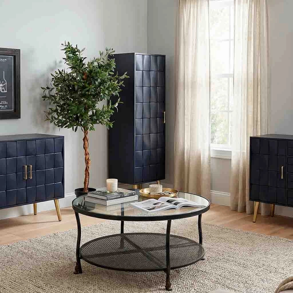 Tavolino in metallo nero 85x85x45h