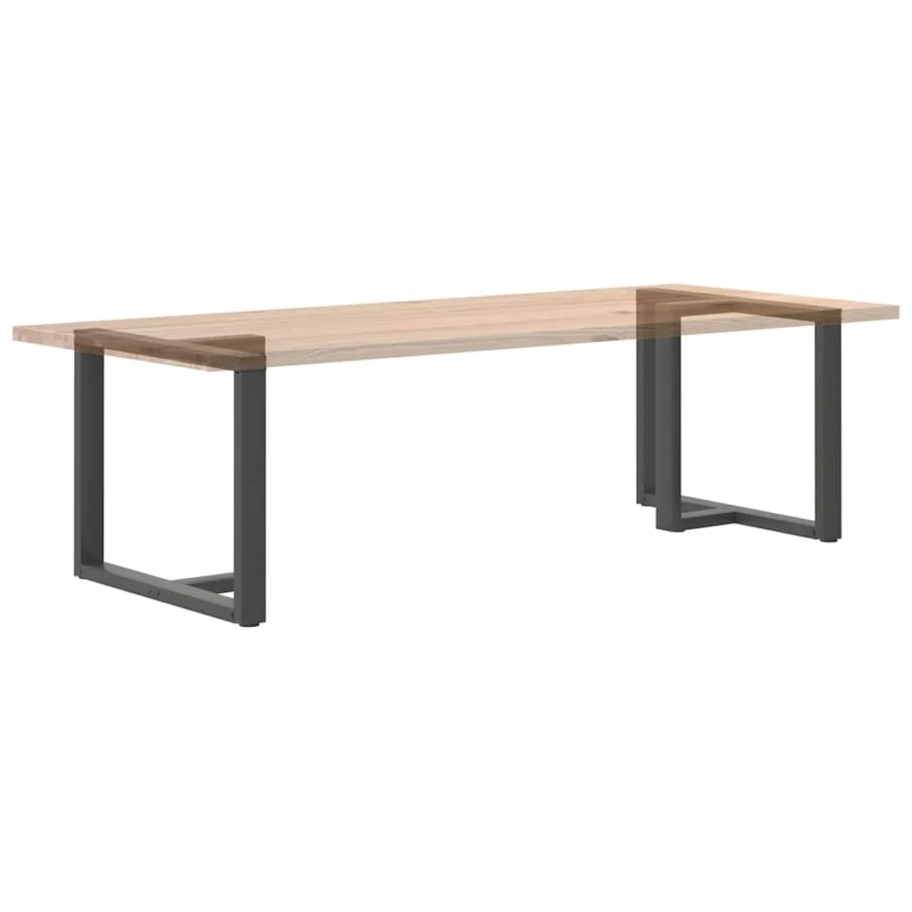 Set di 2 gambe per tavolo da pranzo a forma di T 100 x 35 x 73 cm con piedini regolabili design moderno in acciaio antracite 02_0057336