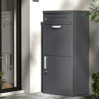 Toboli Cassetta postale per pacchi antracite 500 x 370 x 1120 mm Portapacchi con serratura