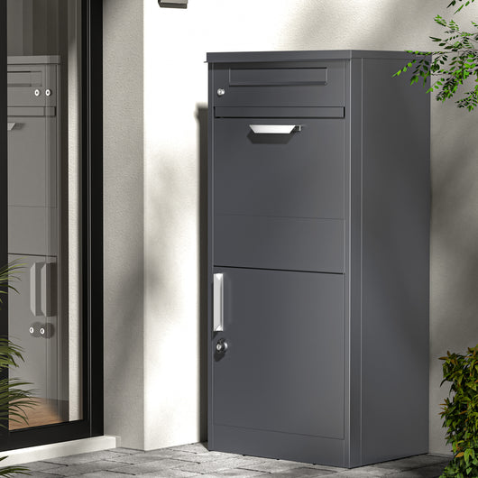Toboli Cassetta postale per pacchi antracite 500 x 370 x 1120 mm Portapacchi con serratura