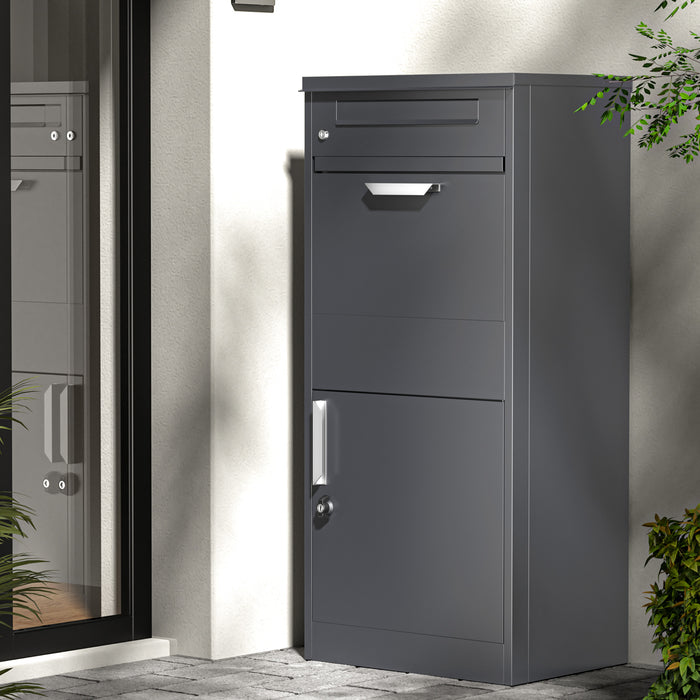 Toboli Cassetta postale per pacchi antracite 500 x 370 x 1120 mm Portapacchi con serratura