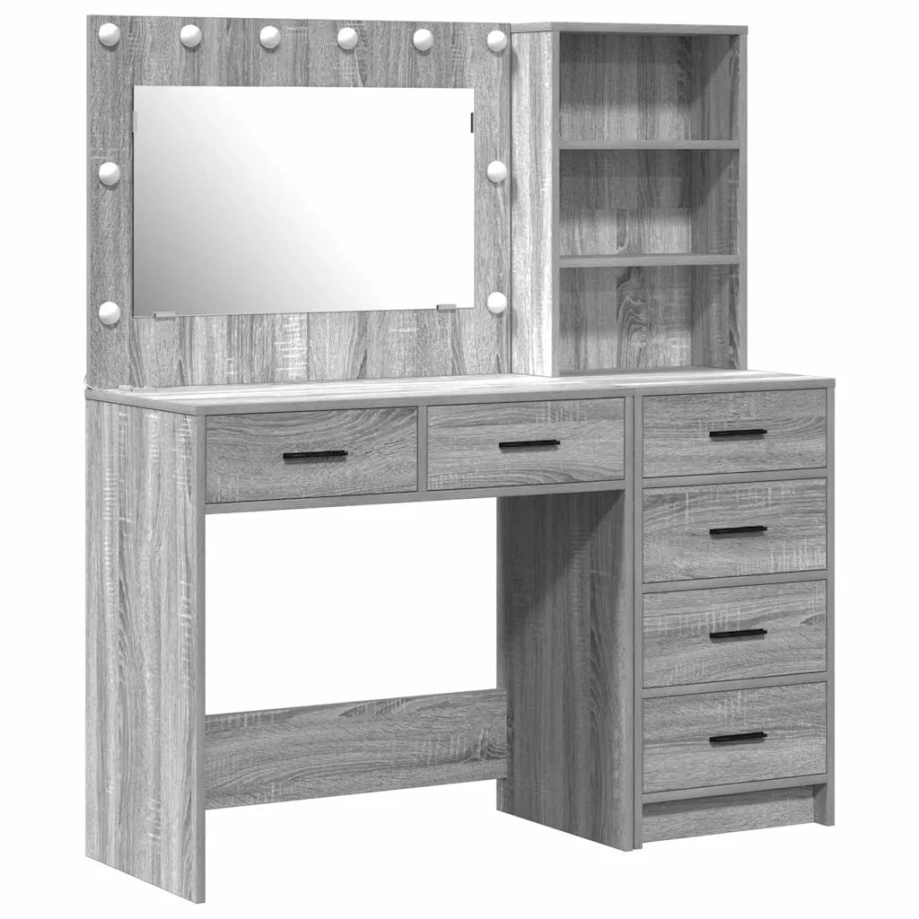 Toeletta | Tavolo da Trucco con cassetto Grigio chiaro 78.5 x 41 x 135 cm