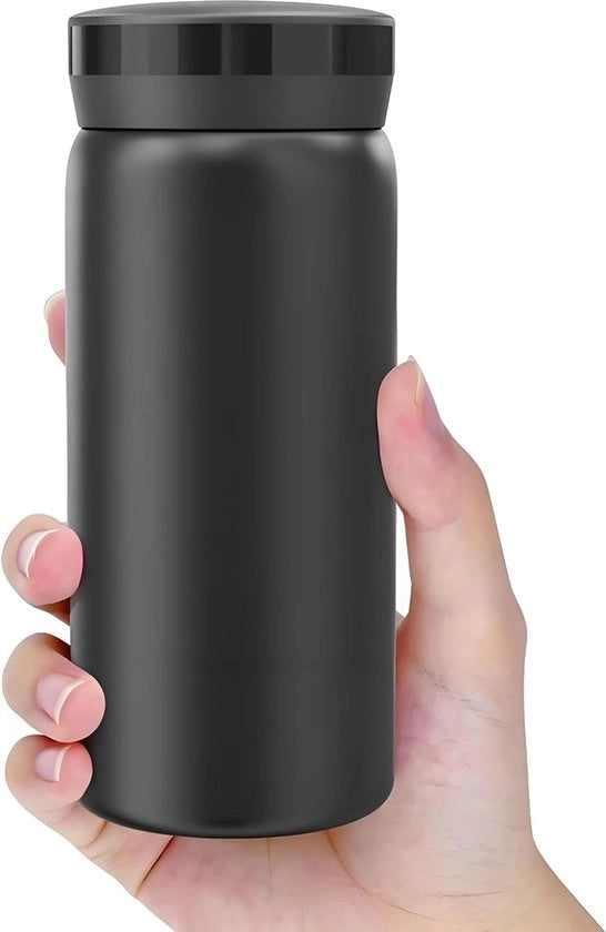 Mini biberon isolato - Flaconi di acqua - Fiaschi termici - Biberon termico - Bicchieri termici - Fiaschi termici - Bicchieri - Adatto per bevande, caffè, tè - Acciaio inossidabile - Nero