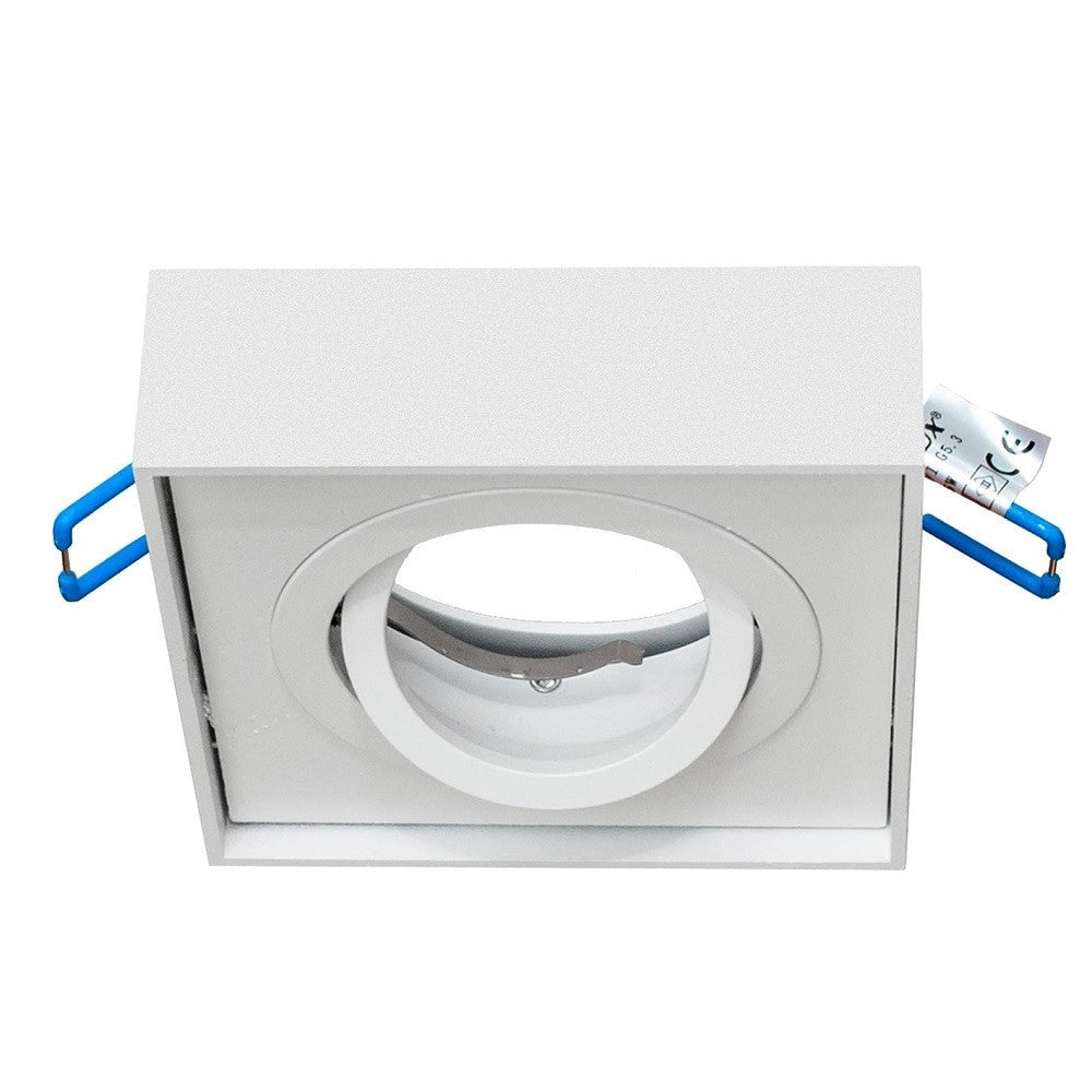 Trade Shop - Portafaretto Quadrato Orientabile Incasso Esterno 85mm Luce Lampade Led Gu10 Gu5.3 -