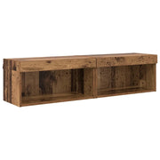 Set mobile TV con LED 2 pz | Armadietto TV | Mobile Porta TV Legno vecchio 60 x 30 x 30 cm