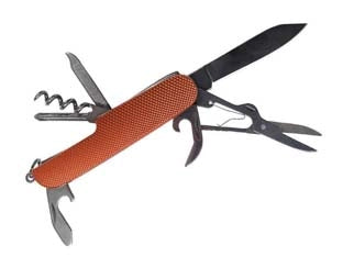 COLTELLINO MULTIFUNZIONE CON MANICO IN ALLUMINIO- - dimensioni da chiuso mm.94x25 - 5x14 - 1 pezzi IL CAMPO