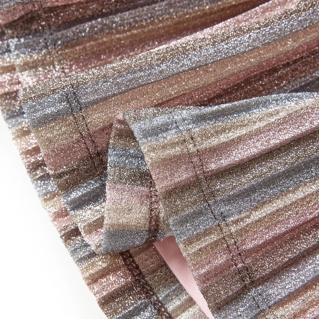 Gonna Plissettata da Bambina con Brillantini Marrone e Rosa 92 CFW2783116