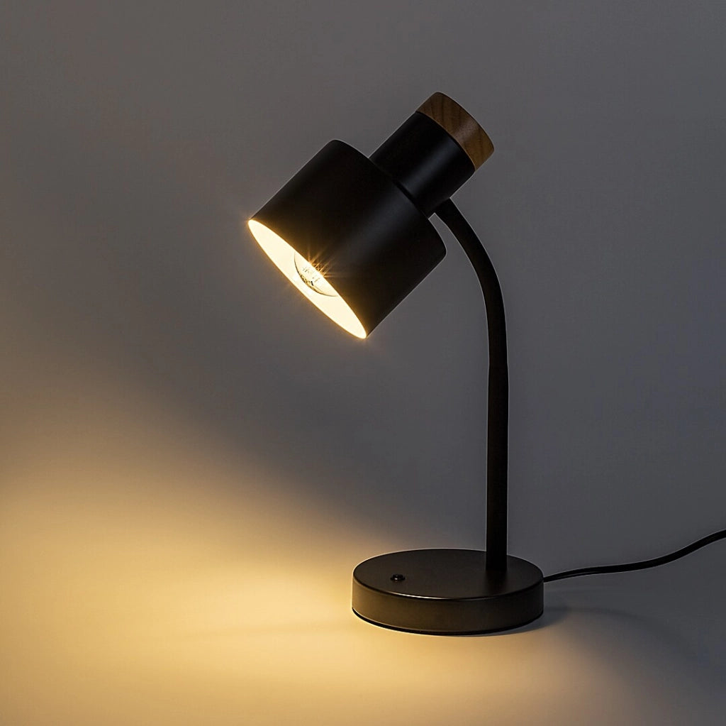 Lampada da scrivania Pastro nera legno 1xE27 Rabalux