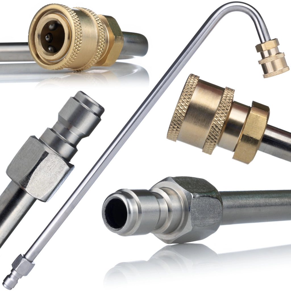 Lancia Alta Pressione 1/4" 34cm Tipo U – Qualità e Durata | Max 250 Bar, 60°C | Compatibile con Rosfix, Lavor
