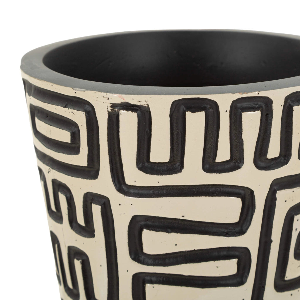 Fanopa, Vaso Colore Struttura Nero, Bianco Crema