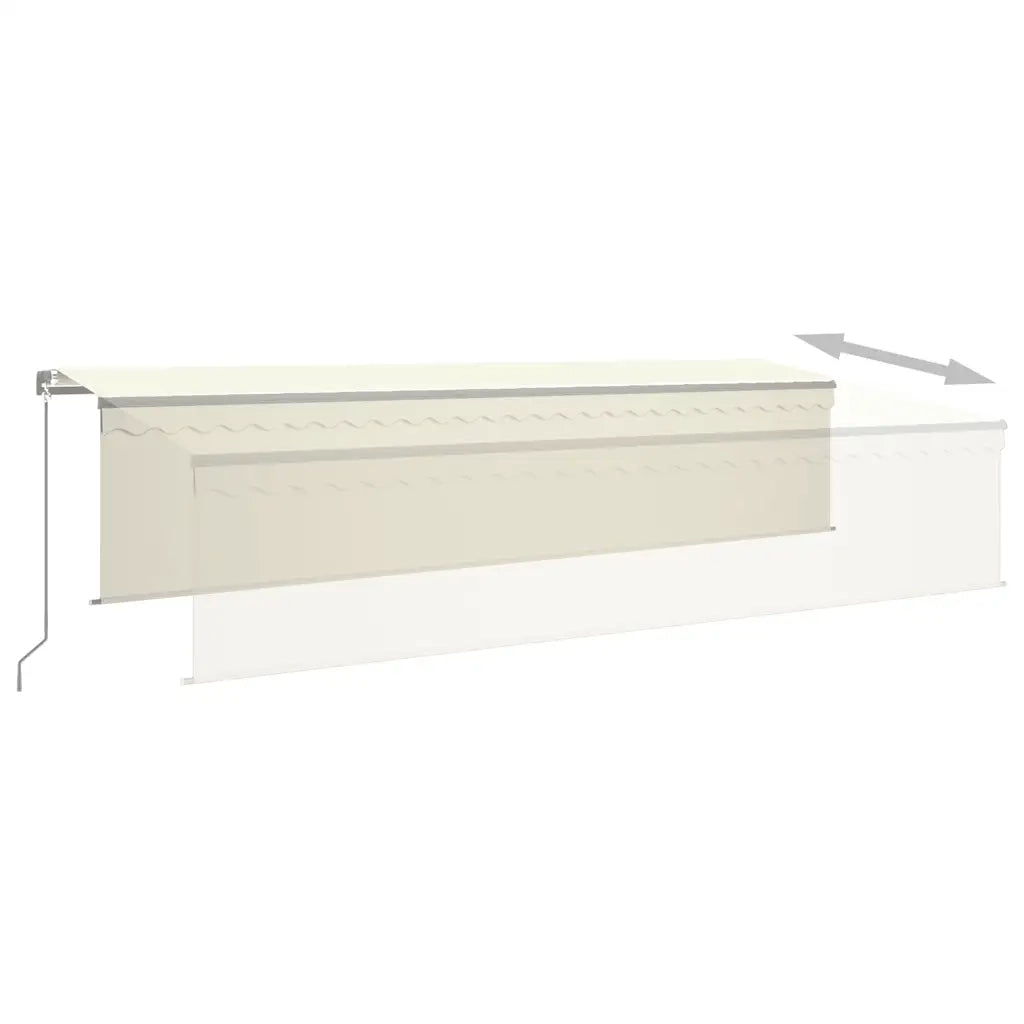 Tenda da Sole Retrattile Manuale con Parasole e LED 6x3 m Crema cod mxl 43796
