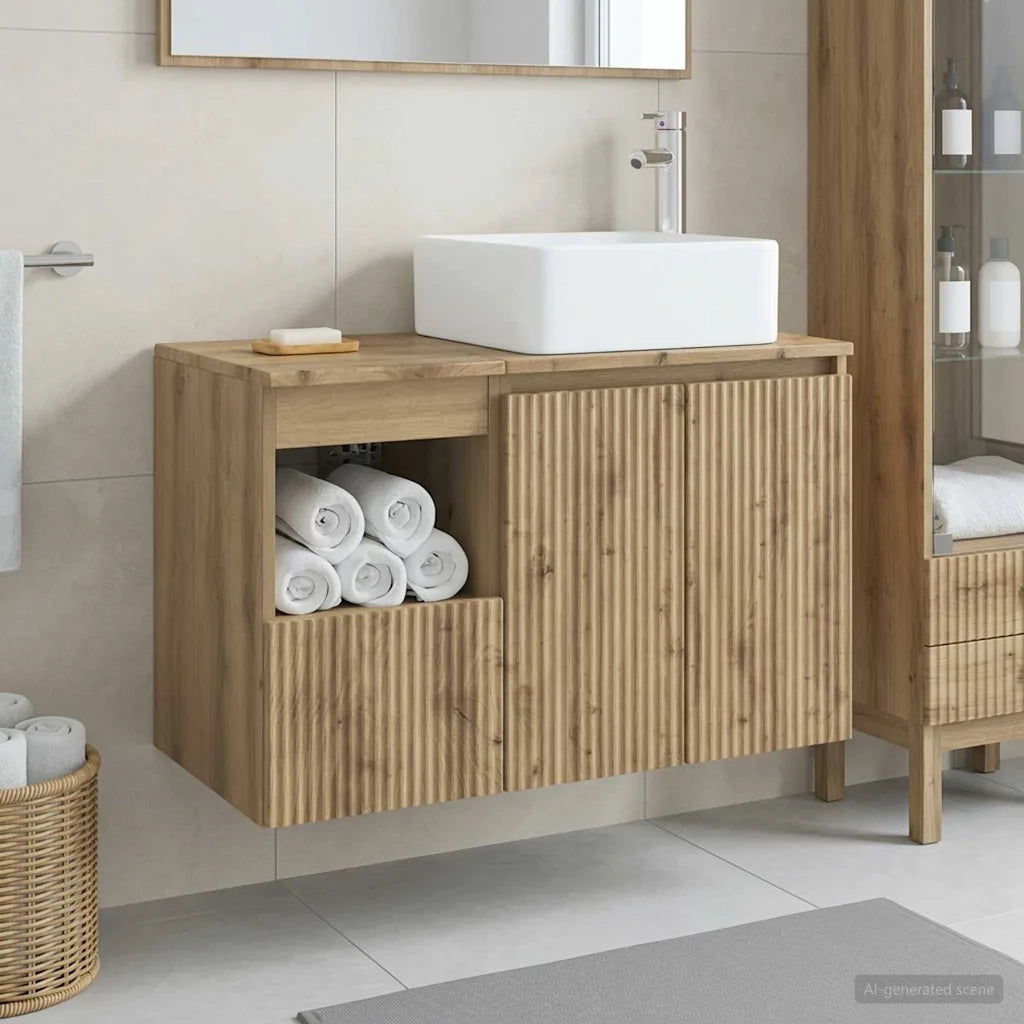 Set di mobili per il bagno 2 pz Rovere Artigianale 3404073