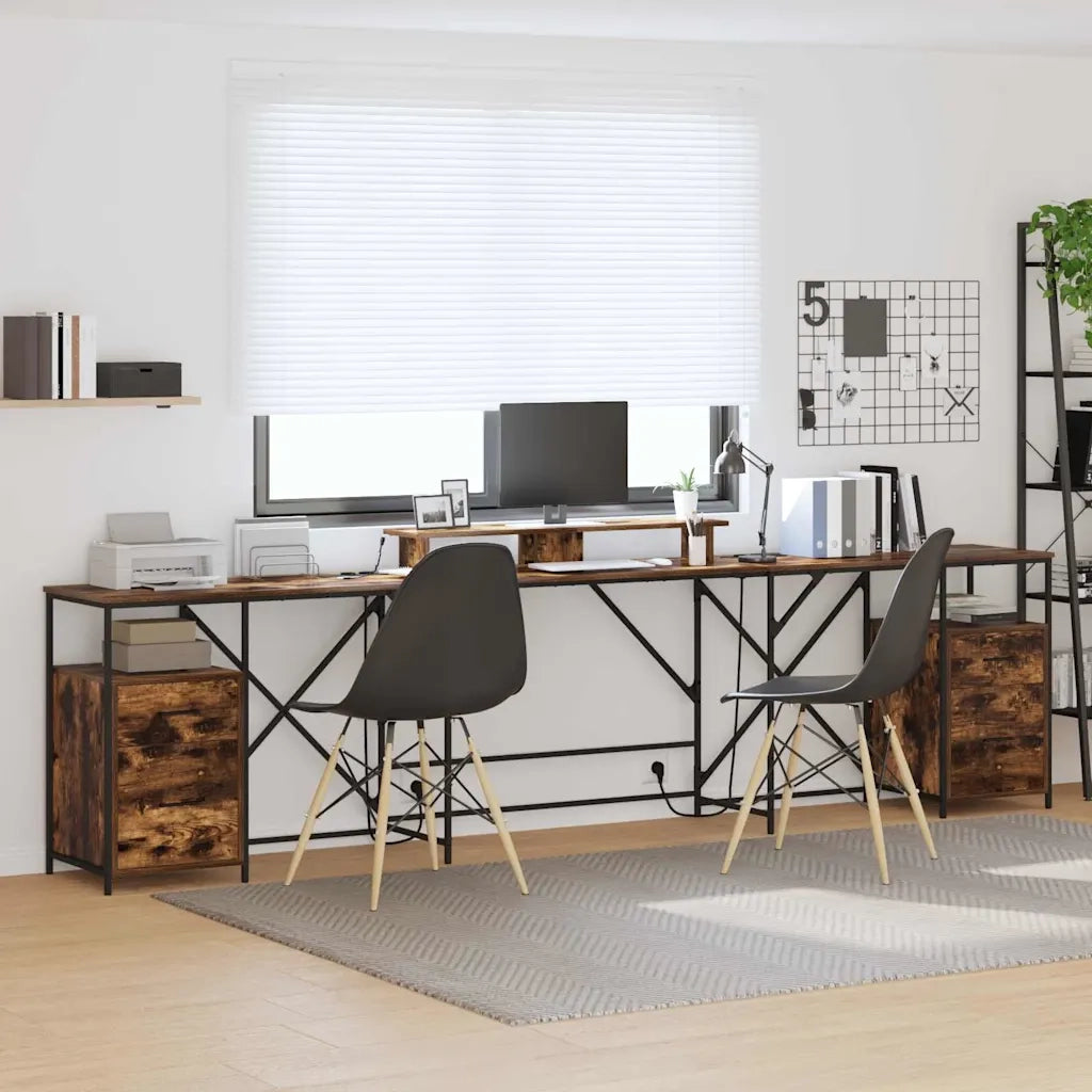 Scrivania Rovere fumé 182 x 101 x 87,5 cm Legno multistrato 3376138