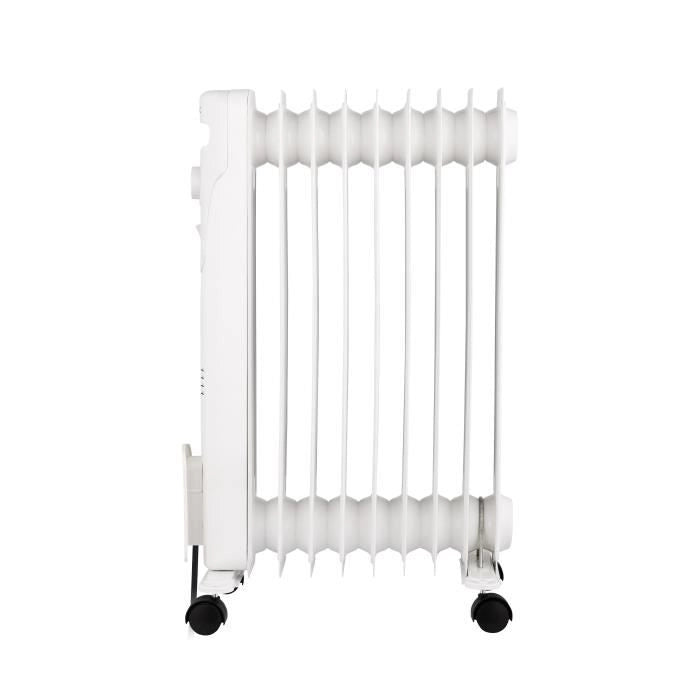 Radiatore del bagno di olio elettrico - 2000 watt - oceanico - 3 poteri - 9 elementi - mobile - bianco
