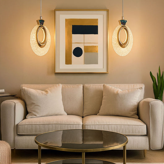 Lampadario A Sospensione In Cristallo Lhj109-1cp Light Rose Gold