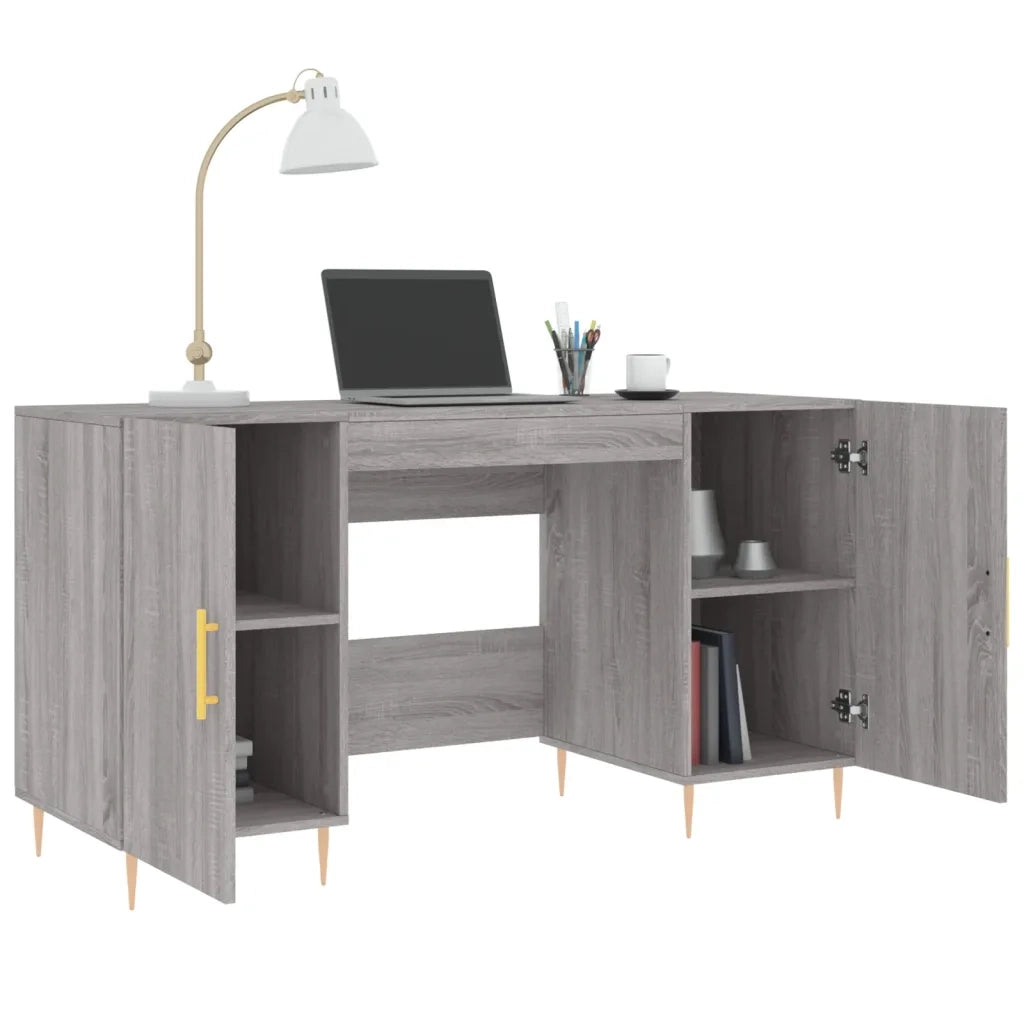 Scrivania Grigio Sonoma 140x50x75 cm in Legno Multistrato 829538