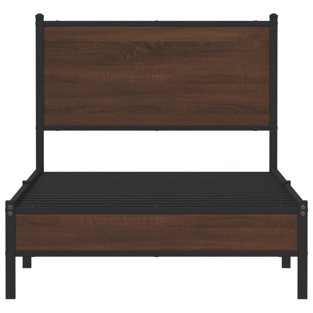 Giroletto senza Materasso in Metallo Rovere Marrone 90x190 cm