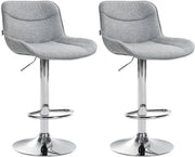 2er Set Barhocker Vonore Stoff chrom