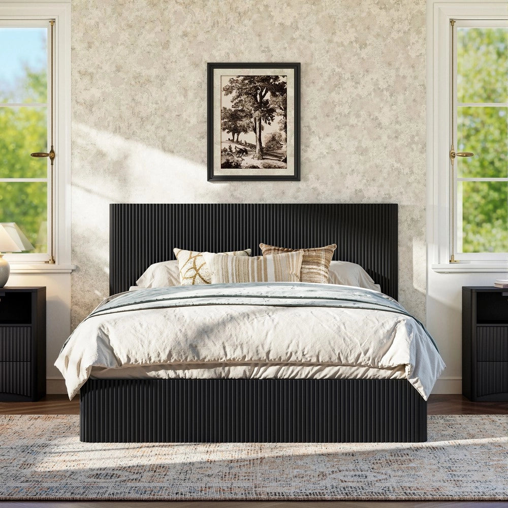 Letto Contenitore Matrimoniale con Sollevamento Idraulico ¨C MINIMAL ¨C Nero 160x200