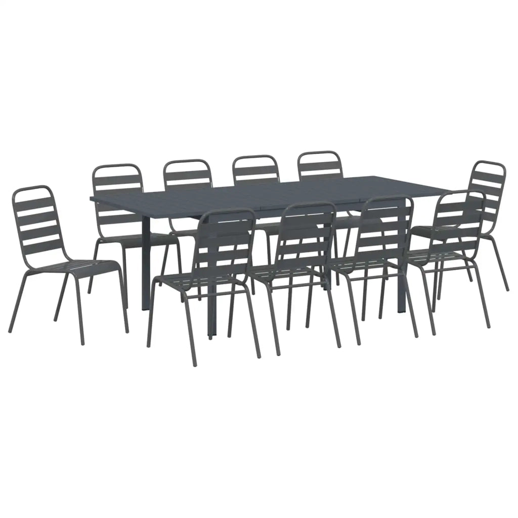 Set da Pranzo per Giardino 11 pcs Antracite 3378828