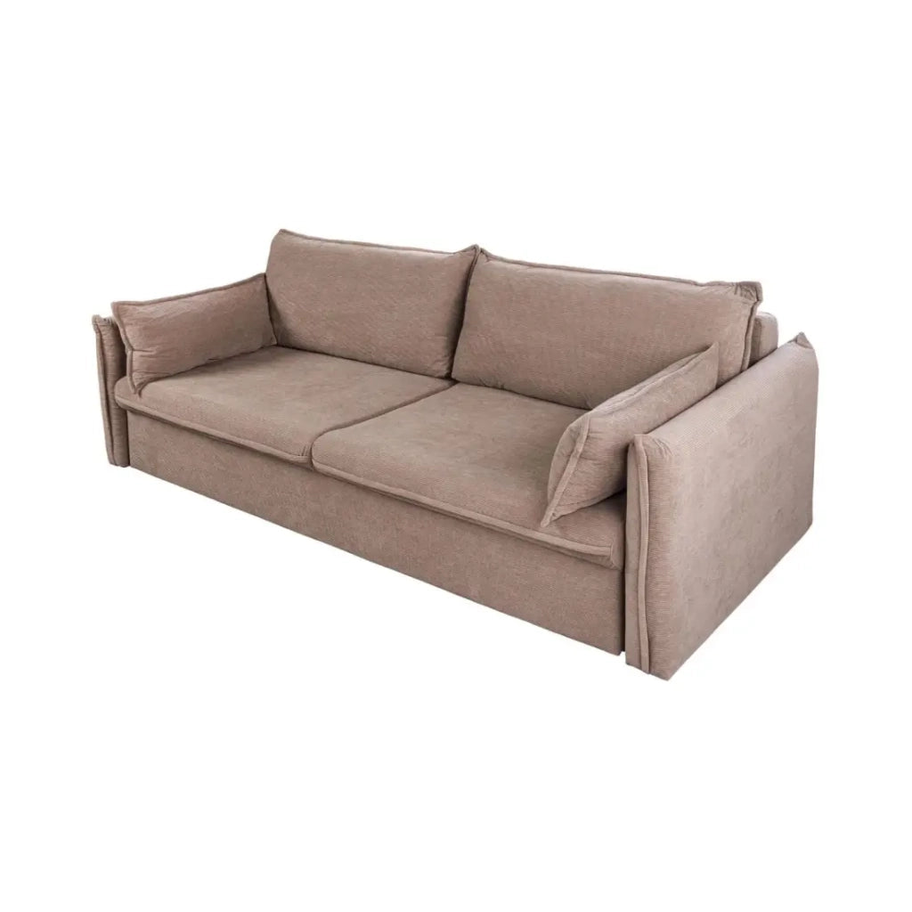 Divano destro CALDERO taupe trasformabile con contenitore – Divano letto in velluto a coste con spazio di stoccaggio integrato