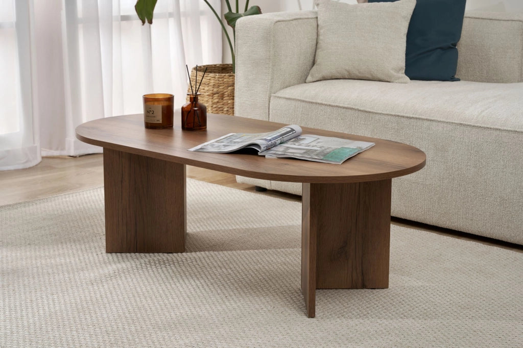 Tavolino da caffè in legno "Sabbia" - 60 x 119 x 40 cm - Noce