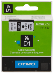 DYMO D1 etichette originali / stampa nera su bianco / 6 mm x 7 m / etichette autoadesive per etichettatrice LabelManager / 1 Pezzo
