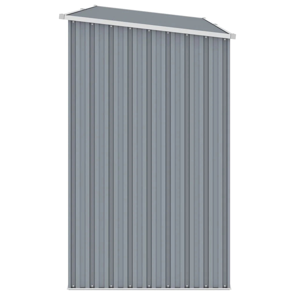 Legnaia da giardino 245 x 98 x 159 cm in acciaio zincato grigio 02_0022397