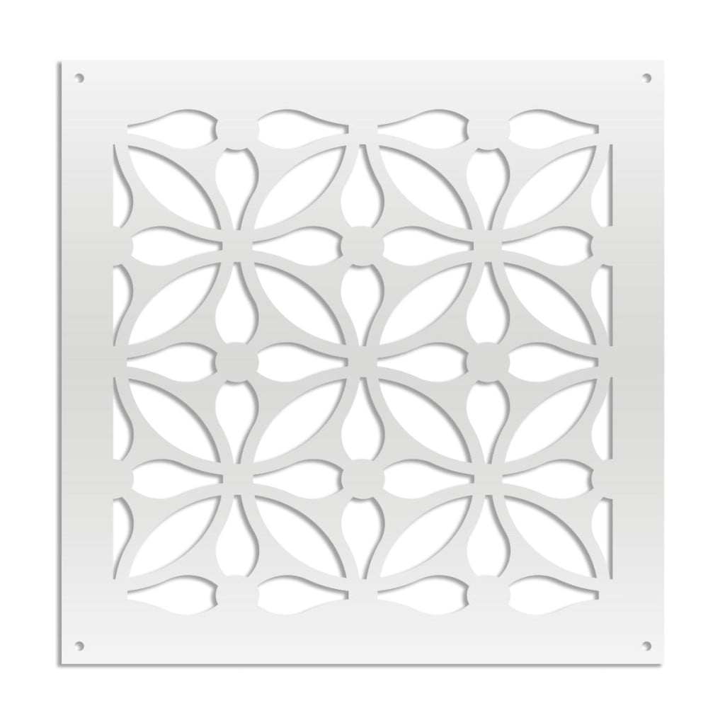 SAMURA - Pannello in PVC traforato - Parasole Colore: bianco, Misura: 48x48 cm