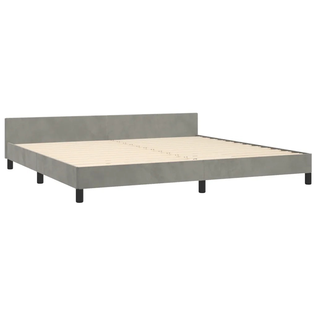 Giroletto senza Materasso Grigio Chiaro 200x200 cm Velluto 3125653