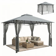 Carpa da giardino con pareti in rete UPF50+ ¨C zephmum ¨C grigio 360x300x275 cm
