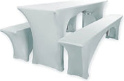 Set di coperture per tavolo da birra 3 pezzi per tenda da birra con larghezza di tavolo 50 cm o 70 cm con sigillo Oeko-Tex Standard 100 "Conferma testata (Grigio, 50 x 220 cm)