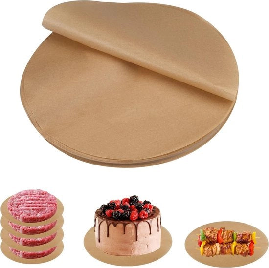 Pannello di cottura per Airfryer - 100 fogli - 26 cm - circolare - resistente al calore - con rivestimento antiaderente - per frittelle ad aria - tagli circolari - accessori da cucina