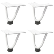 Gambe a forcina per tavolino 4 pz bianche 10 cm in acciaio massiccio