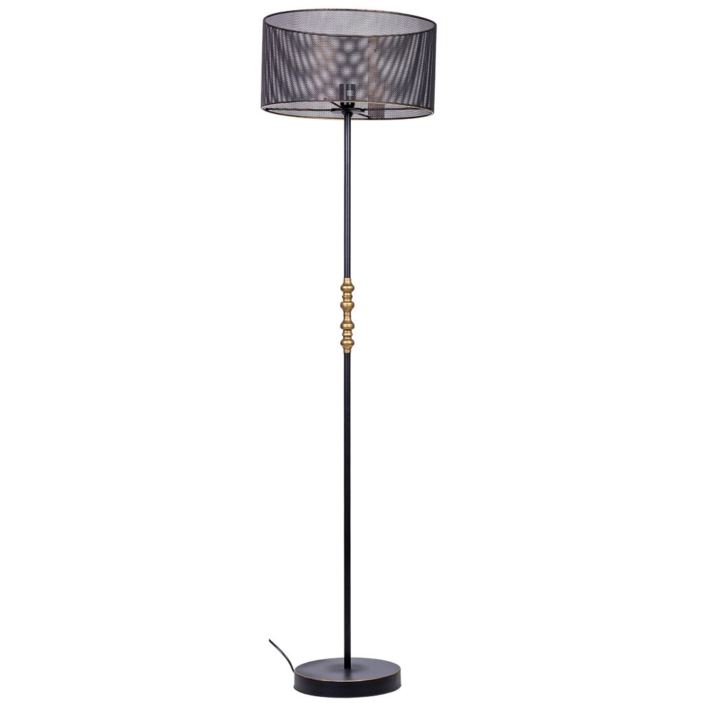 Lampada da terra in metallo nero 39,5x39,5x139/152,5h cm