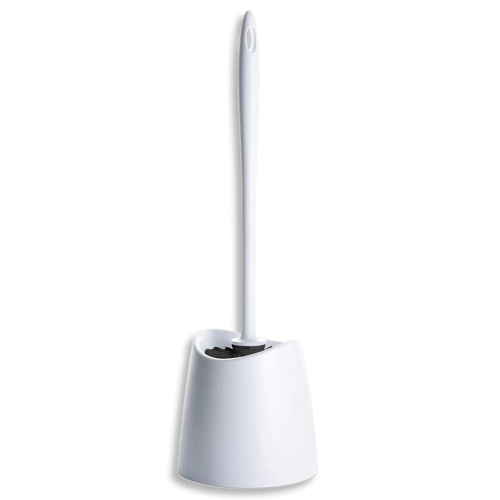 Portascopino wc da appoggio bianco in abs con setole nere