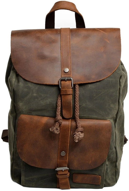 Borsa da Viaggio Vintage Impermeabile in Canapa Pelle per Donna Uomo (Verde)