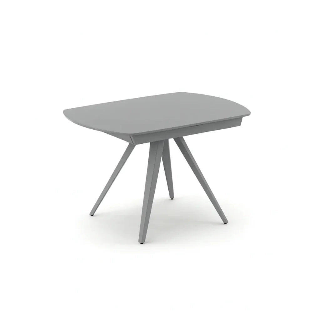 Tavolo da pranzo allungabile in vetro temperato grigio Float 120-180x90 cm fino a 8 posti | Duzzle
