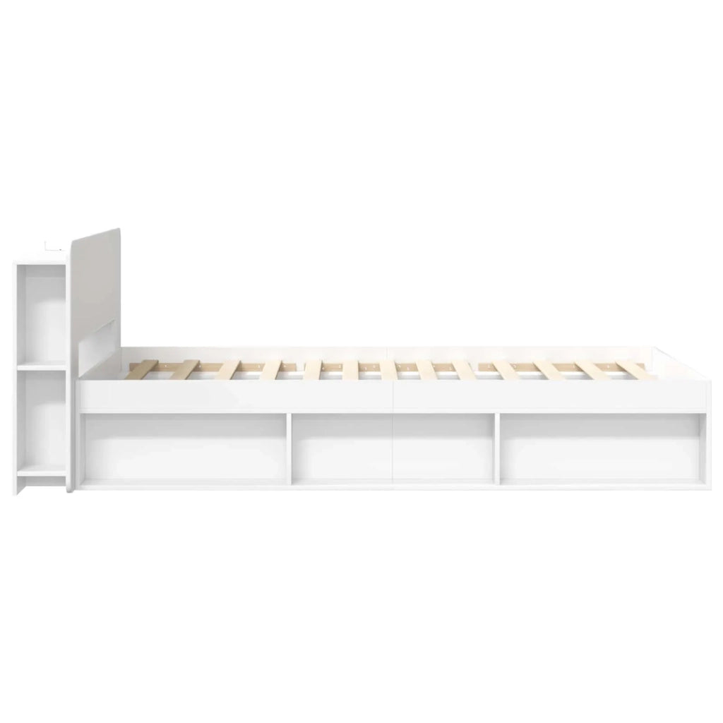 Telaio del letto con storage con testiera Bianco 90 x 190 cm 3433334