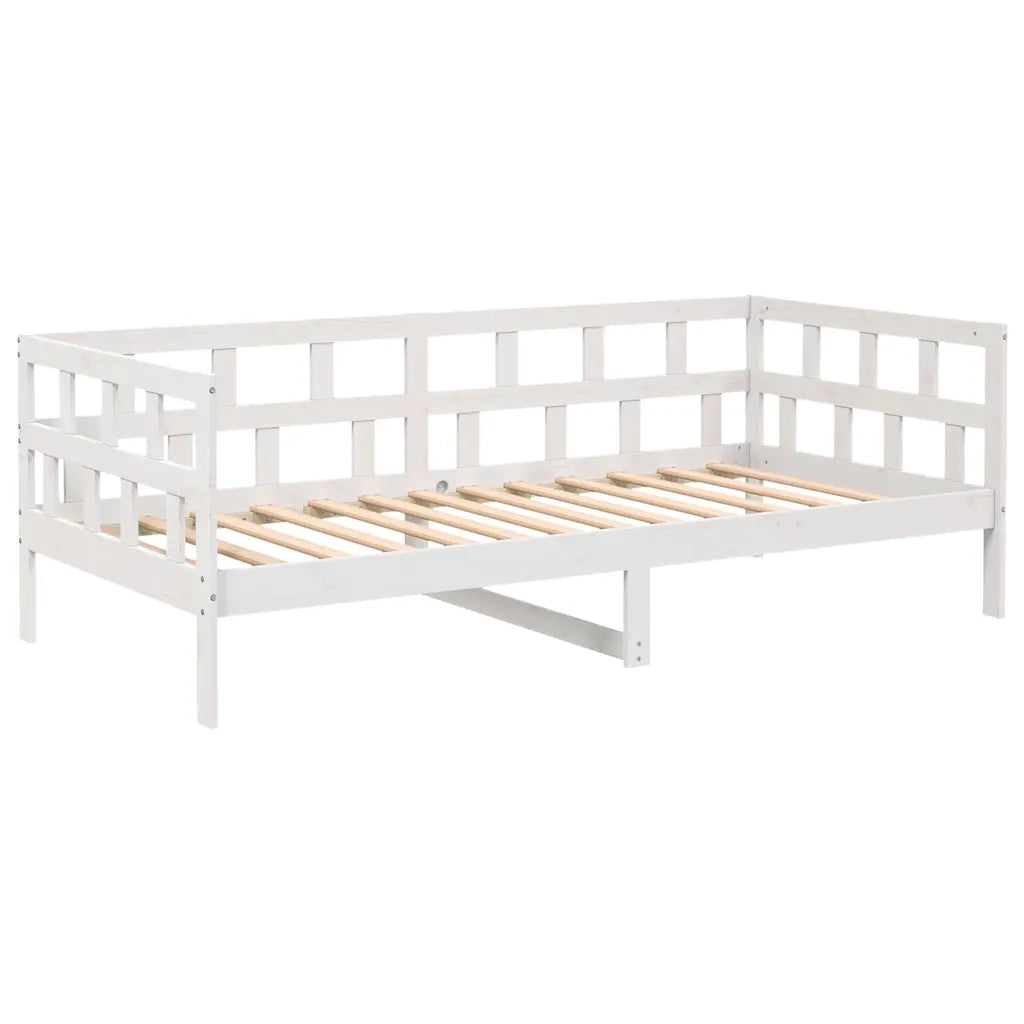 Letto singolo | Letto per adulti | Dormeuse Bianca in Legno Massello di Pino 90x200 cm