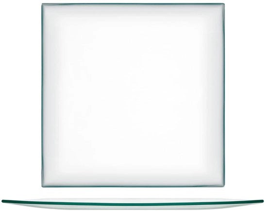 Set di 6 piastre di vetro quadrato trasparente, 25 cm
