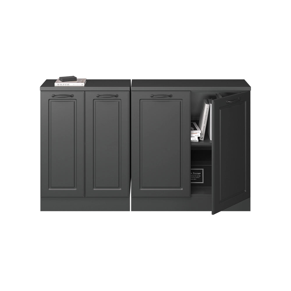 Set di mobili sottotetto Rion Antracite rustico/Antracite 140 cm Set di 2 carcasse armadio profondità 60 cm Vicco