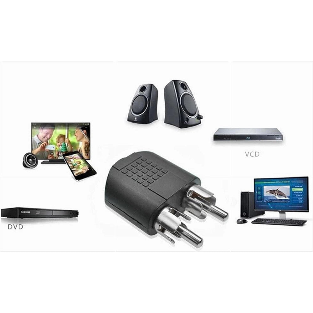 Trade Shop - Connettore Adattatore Convertitore Stereo 2 Rca Maschio Ad Aux3.5mm Femmina C-090 -